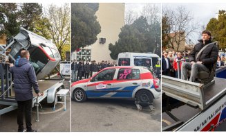 CARS în curtea școlii! Elevii de la Transporturi au simulat accidente, răsturnări și derapaje pentru a învăța să fie responsabili la volan
