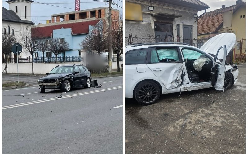Accident rutier grav în Cluj-Napoca: minor blocat într-o mașină. Pompierii au intervenit de urgență