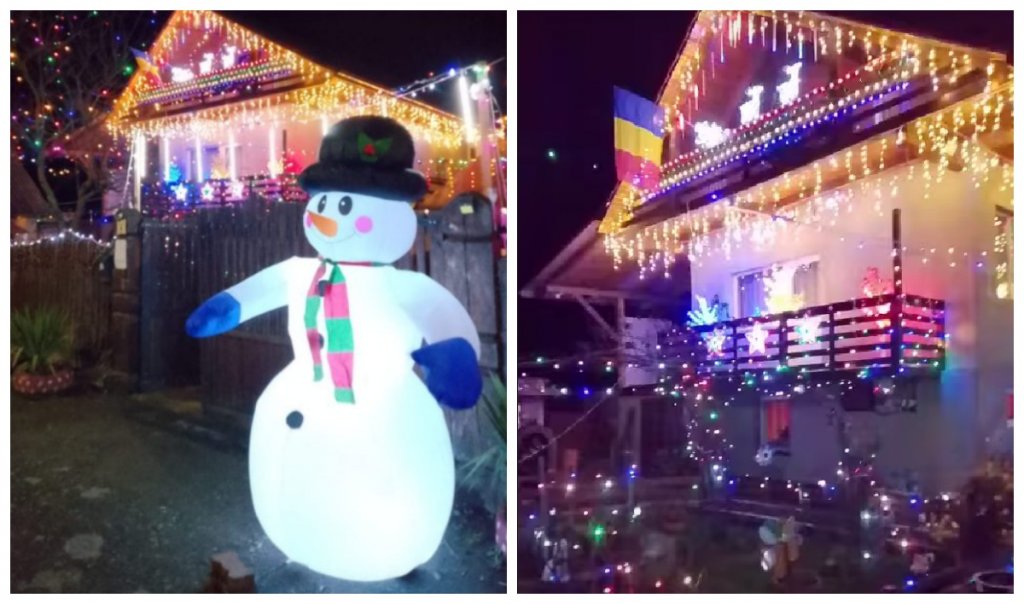 Peste 10.000 de LED-uri luminează casa unei familii din Ardeal de sărbători. „Vom vedea în ianuarie factura la curent..."