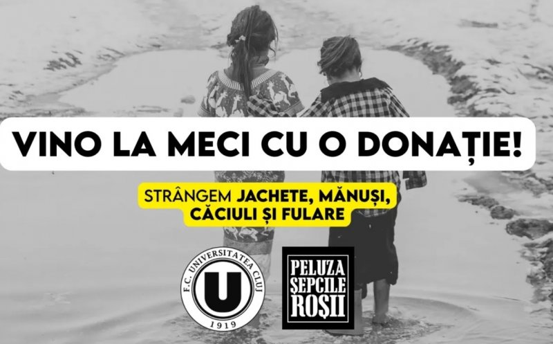 "U" Cluj, U-BT și Peluza "Șepcile roșii", acțiune specială de Crăciun