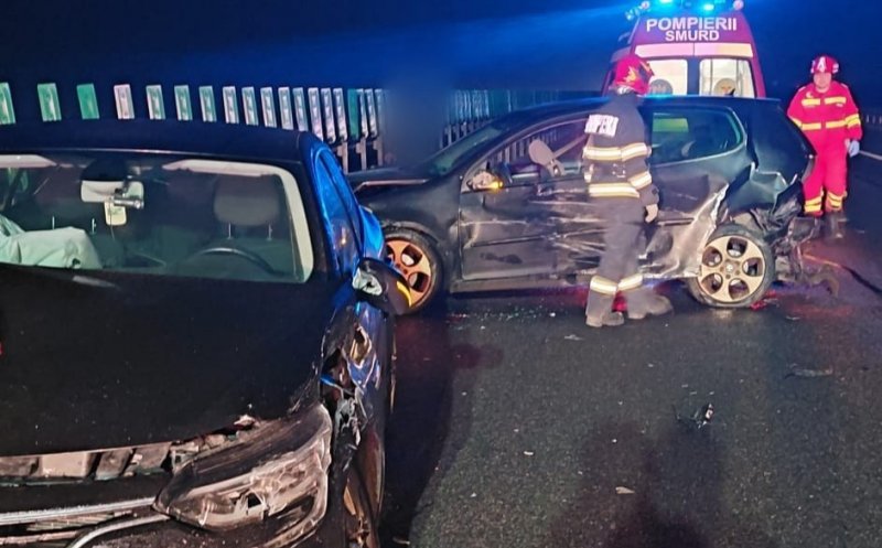 Accident rutier grav pe autostrada A3, în Cluj. O femeie și doi copii, transportați de urgență la spital