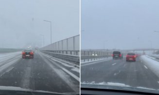 Iarna lovește Clujul: viscol și zăpadă pe DEx4 și A3. Începe să se aglomereze