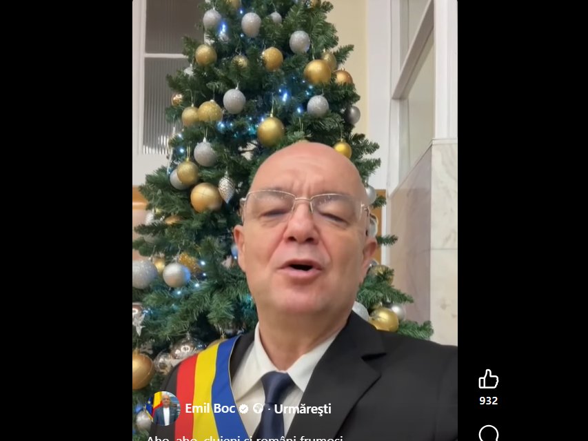 Emil Boc a transmis Plugușorul de Anul Nou clujenilor și românilor: „Clujul drag să strălucească, România să trăiască!”