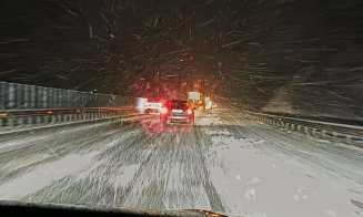 Clujul, blocat de ninsoare. Vremea îngreunează traficul din județ