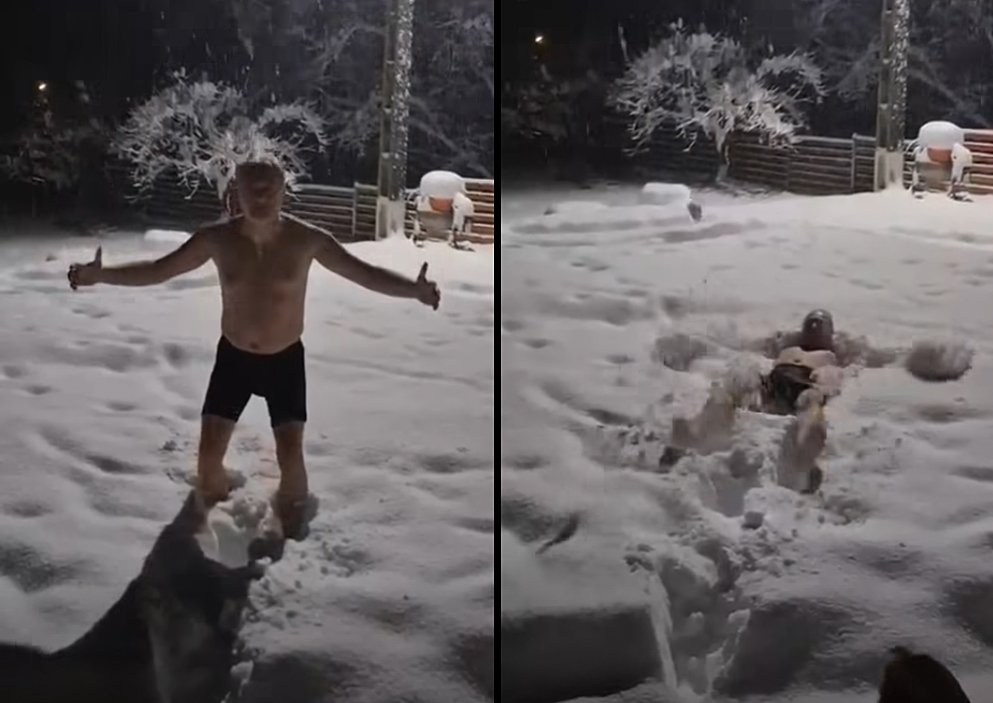 Fostul șef al ANAF a publicat imagini video în care arată cum se „scaldă” în chiloți în zăpadă