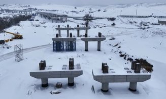 Cum arată viaductele de la Nădășelu și Topa Mică iarna la -5°C și zăpadă. S-a lucrat non-stop, inclusiv de Sărbători