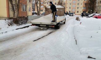 Deszăpezire la foc continuu în Turda. Zeci de străzi curățate într-o singură zi