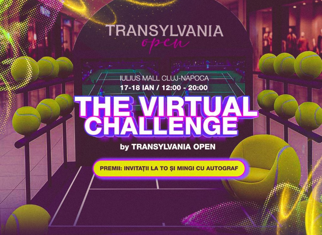 Participă la competiția de tenis virtual din Iulius Mall și câștigă o invitație dublă la Transylvania Open!