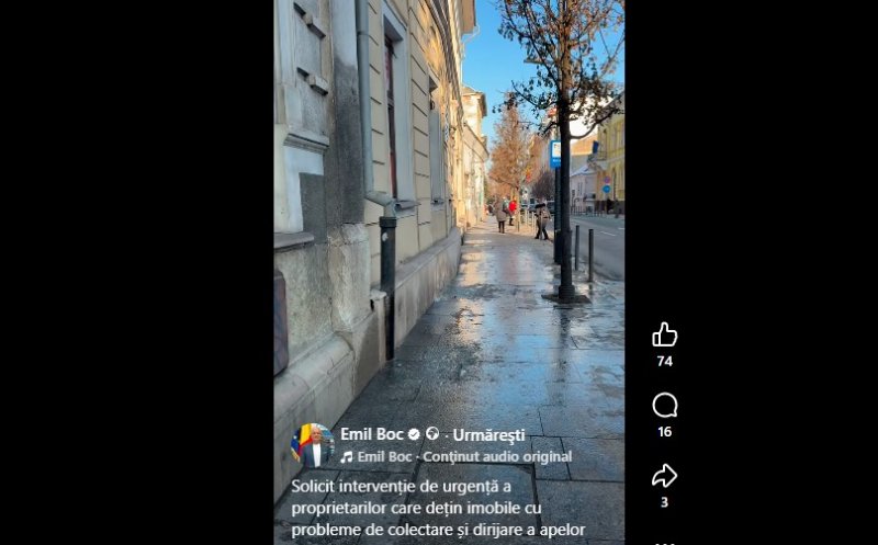 Boc: ''Solicit intervenție de urgență a proprietarilor care dețin imobile cu probleme de colectare și dirijare a apelor pluviale!"