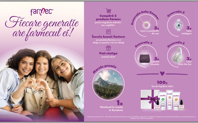 Farmec premiază grija pentru mâini cu super premii pentru fiecare generație