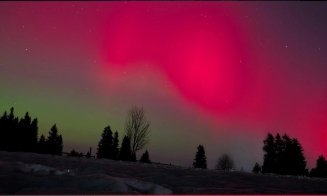 Spectacol de culori pe cerul Clujului. Aurora boreală, vizibilă în mai multe zone / Imagini superbe și din avion