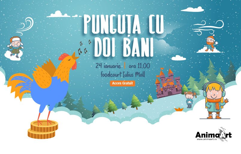 Teatrul de Păpuși revine în Iulius Mall: sâmbătă, marionetele aduc pe scenă „Punguța cu doi bani”. Participarea este gratuită