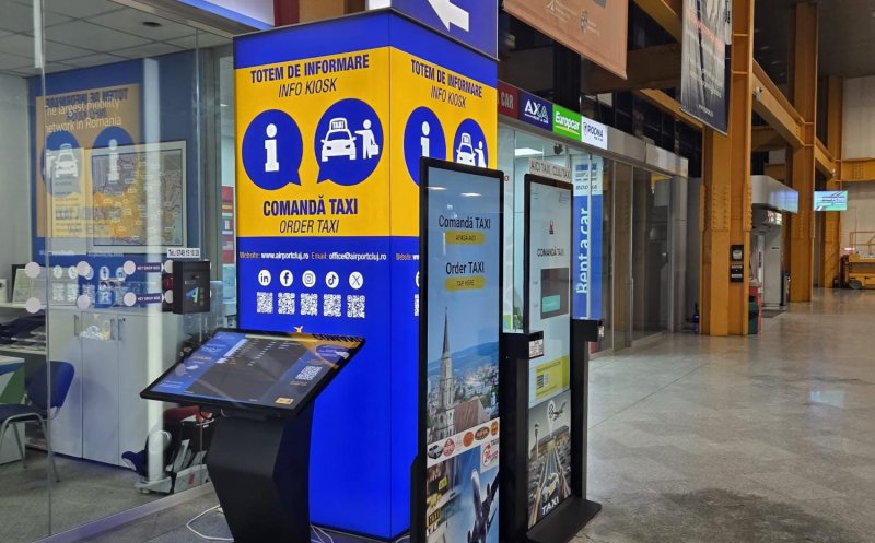 Aeroportul Cluj: chioșcul de comandă TAXI a fost mutat într-o zonă vizibilă din Terminalul Sosiri