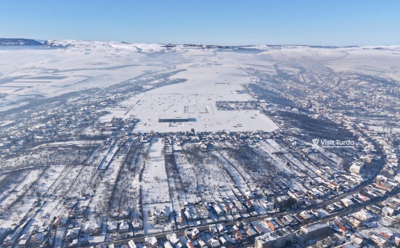 IMAGINI spectaculoase de iarnă cu Castrul Roman de la Turda