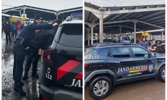 Jandarmii clujeni au prins un hoț în Piața Oser: individul a încercat să sară gardul pentru a scăpa