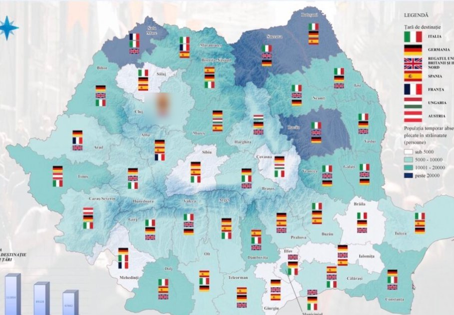 Unde pleacă românii în străinătate, faza pe județe. Preferințele clujenilor te vor surprinde