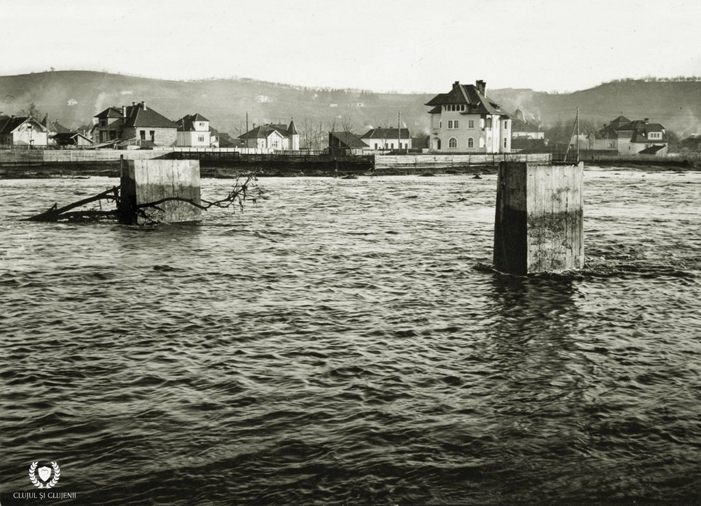 Someșul ieșit din matcă la capătul Parcului Central, 1932