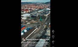 Vedere aeriană pe șantierul metroului din Cluj