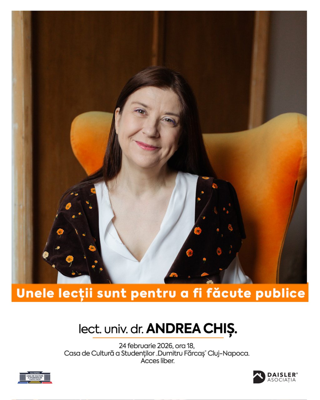 Peste 400 de persoane așteptate la „Ultimul curs'' cu Andrea Chiș. Judecătoarea apare în reportajul Recorder pe tema situației Justiției