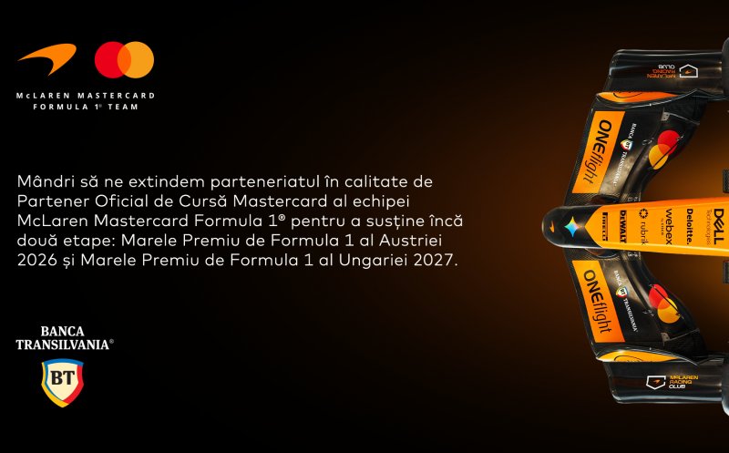 Mastercard și Banca Transilvania extind parteneriatul cu echipa de Formula 1 McLaren