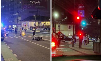 Cum s-a produs accidentul de pe Calea Moților din Cluj: un bărbat pe scuter a fost rănit și dus la spital
