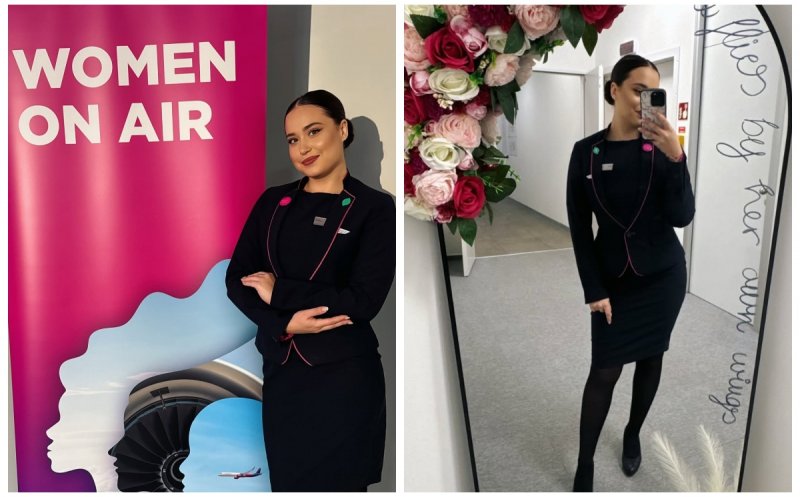 Clujeanca care a schimbat halatul de kinetoterapeut pe uniforma de stewardesă și a ajuns ambasadoare Wizz Air: "Viața mea s-a schimbat complet"