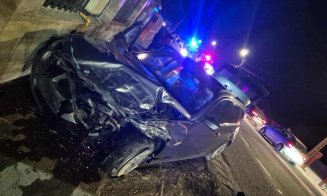 ACCIDENT pe DN1, în Cluj. Și-a făcut BMW-ul acordeon