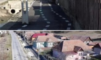 Comună din Cluj fără trotuare, dar cu pistă de biciclete strâmbă și denivelată. Localnicii i-au găsit repede întrebuințare