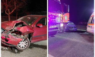 Accident grav în Cluj între două mașini și un TIR. Trafic blocat pe ambele sensuri