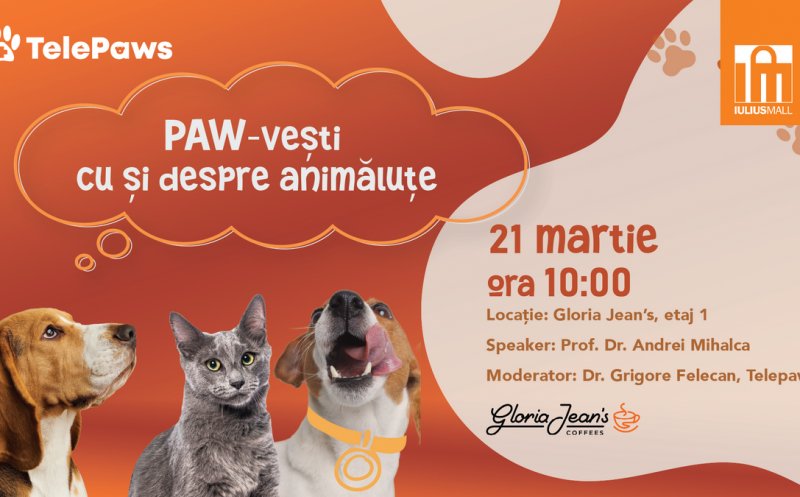 Cum îți protejezi animalul de companie primăvara? Află la Iulius Mall, în cadrul „Paw-vești cu și despre animăluțe”!