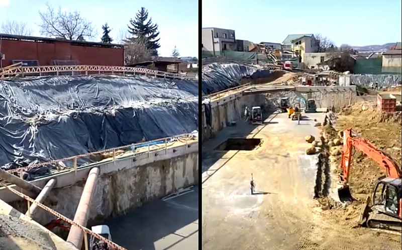 IMAGINI de pe șantierul UMF Cluj. Proiectul de 50 de milioane de euro a câștigat lupta cu apele freatice și trovanții