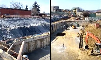 IMAGINI de pe șantierul UMF Cluj. Proiectul de 50 de milioane de euro a câștigat lupta cu apele freatice și trovanții