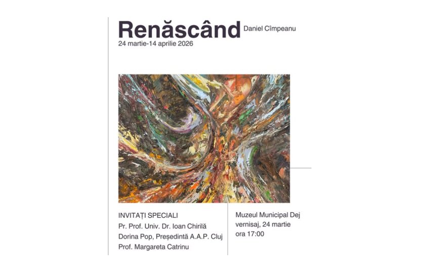 Moment special la Dej: expoziția „Renăscând” marchează 4 ani de evoluție artistică pentru Daniel Cîmpeanu