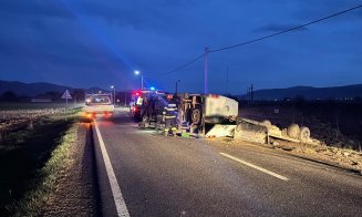 Accident în Cășeiu. Din fericire, nimeni nu a fost rănit