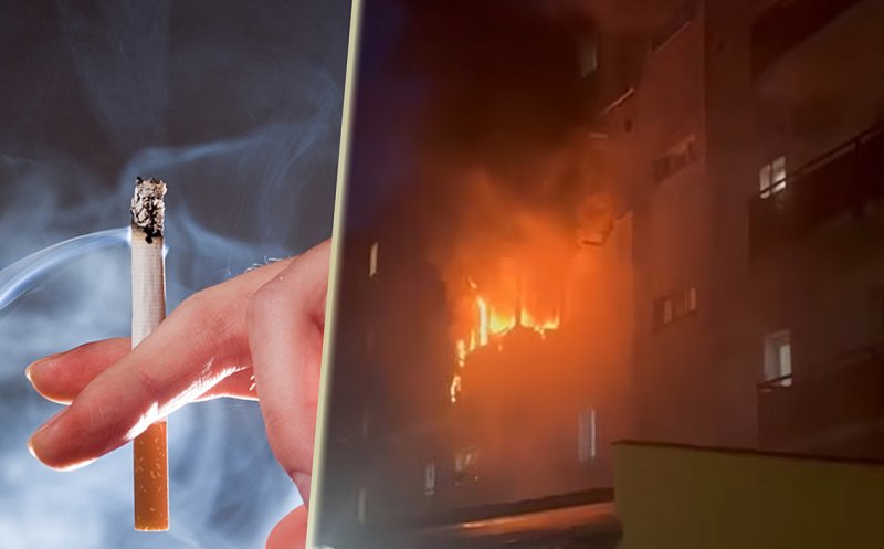 INCENDIU într-un bloc de locuințe: Și-a dat foc la apartament cu o țigară
