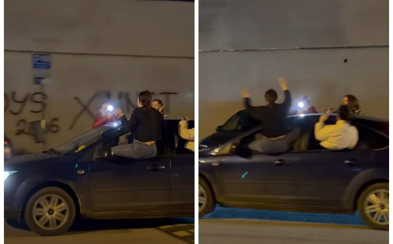 Tinerele care au transformat o parcare din Cluj în „ring de dans” pe mașină, identificate de polițiști. ADIO permis, dar să vezi ce amendă a primit șoferița