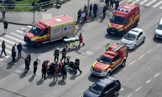 Accident grav pe strada Fabricii din Cluj-Napoca. Un motociclist a fost transportat de urgență la spital