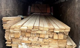 Transport ilegal de lemn, depistat la Cluj. Poliția a dat amendă grea și a confiscat aproape 4 metri cubi