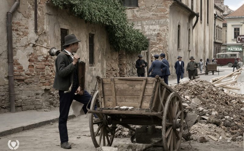 Instantaneu suprins pe strada Hermann Oberth de fotograful clujean Lajos Orbán, în anul 1933