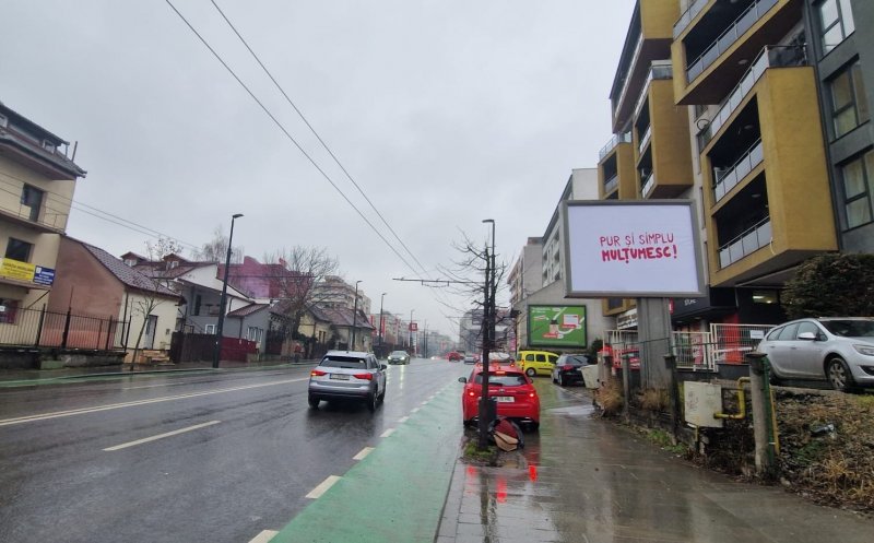 Mesajele „Pur și simplu mulțumesc” au apărut și în Cluj-Napoca și atrag atenția online