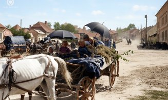 Refugiați secui intrând în Cluj pe Calea Turzii, la începutul Primului Război Mondial, 1916