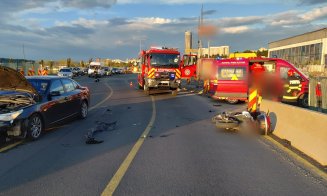 Accident la ieșirea din Cluj-Napoca spre Florești: motociclist rănit, transportat de urgență la spital