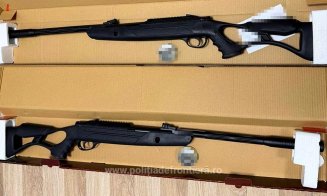 Arme cu aer comprimat și 400 de proiectile, descoperite într-un colet pe Aeroportul Cluj-Napoca