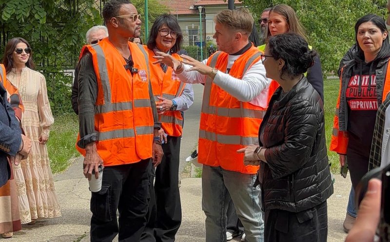 Moment "de Oscar" pentru #spitalepublicedinbaniprivați: Codin Maticiuc l-a adus pe Cuba Gooding Jr. pe șantierul unei clinici pentru copii