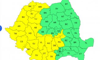 Atenționare meteo în Cluj. Cod galben de averse, descărcări electrice și vânt puternic