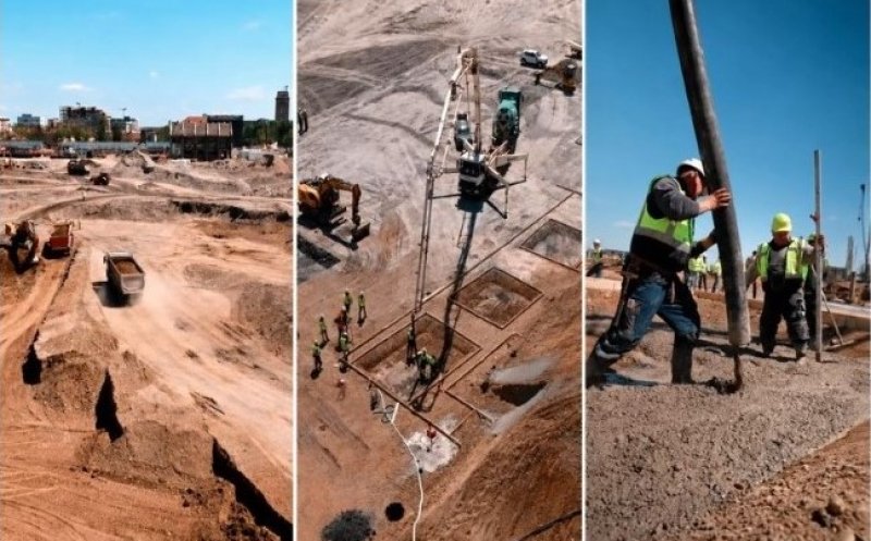 RIVUS Cluj-Napoca, moment-cheie pe șantier: S-a turnat primul strat de beton / "Un milestone pe care îl așteptăm de câțiva ani"