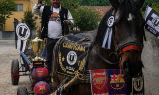 Un suporter clujean a plecat cu căruța la Sibiu pentru finala Cupei României. „Gloria și Zorba sunt pregătiți de drum!”
