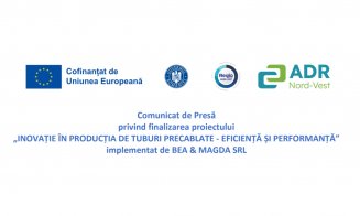 Comunicat de Presă privind finalizarea proiectului „INOVAȚIE ÎN PRODUCȚIA DE TUBURI PRECABLATE - EFICIENȚĂ ȘI PERFORMANȚĂ” implementat de BEA & MAGDA SRL