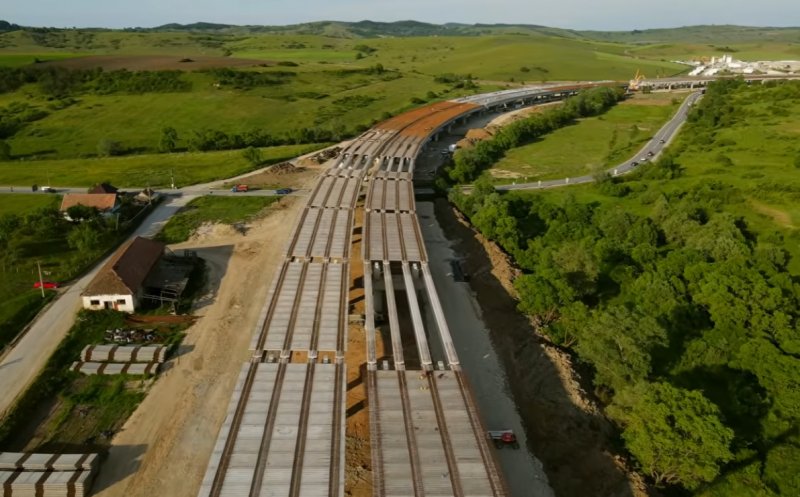 IMAGINI noi cu viaductul de 2 km construit de turci pe A3 la Cluj. Colosul de beton de la Topa Mică crește pe zi ce trece