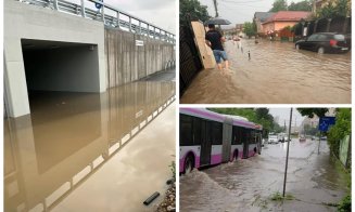 Ploaia torențială a făcut ravagii în Cluj-Napoca și Florești: Străzi transformate în râuri, garaje și subsoluri inundate